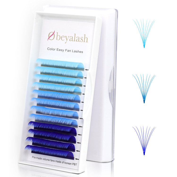 Colored Eyelash Extensions Mix Color Easy Fan Lashes Private Label-YZZ